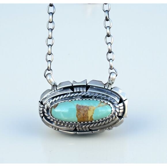 Navajo Sterling Turquoise Necklace by Begay - Picture 1 of 11